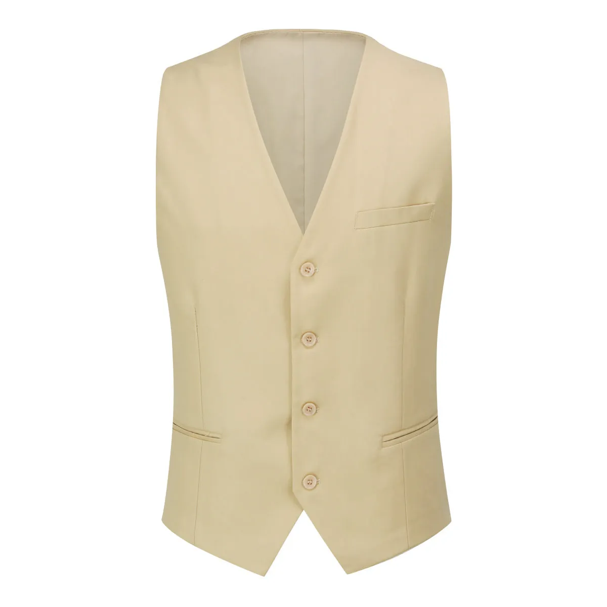 3-Piece One Button Formal Suit Beige Suit