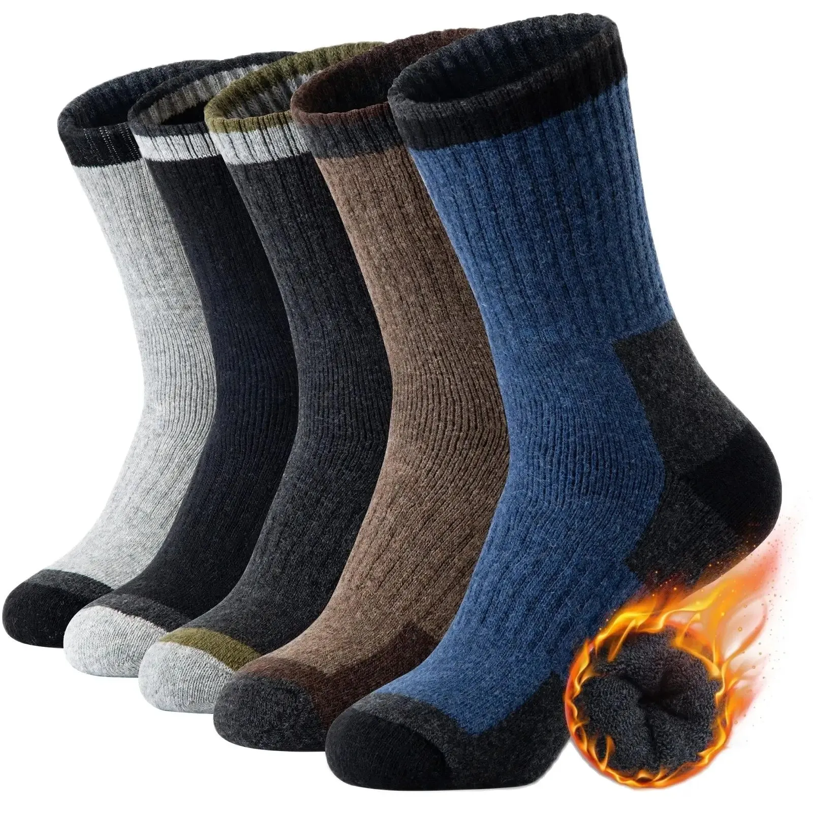 5 Pairs Merino Wool Warm Socks for Men