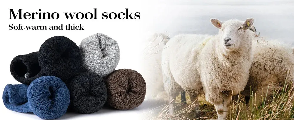 5 Pairs Merino Wool Warm Socks for Men