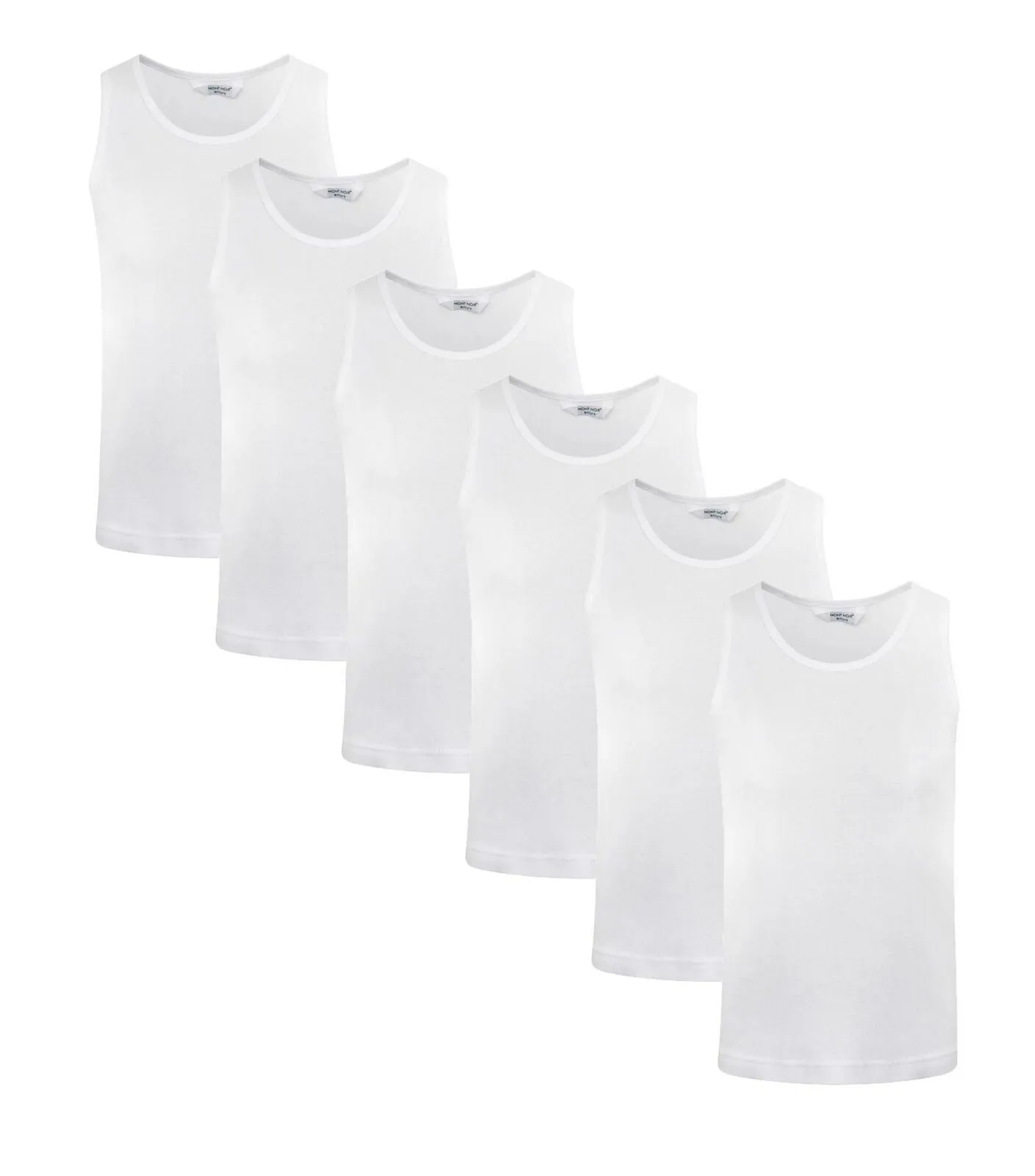 6 Pack Boys Plain White 100% Cotton Vest