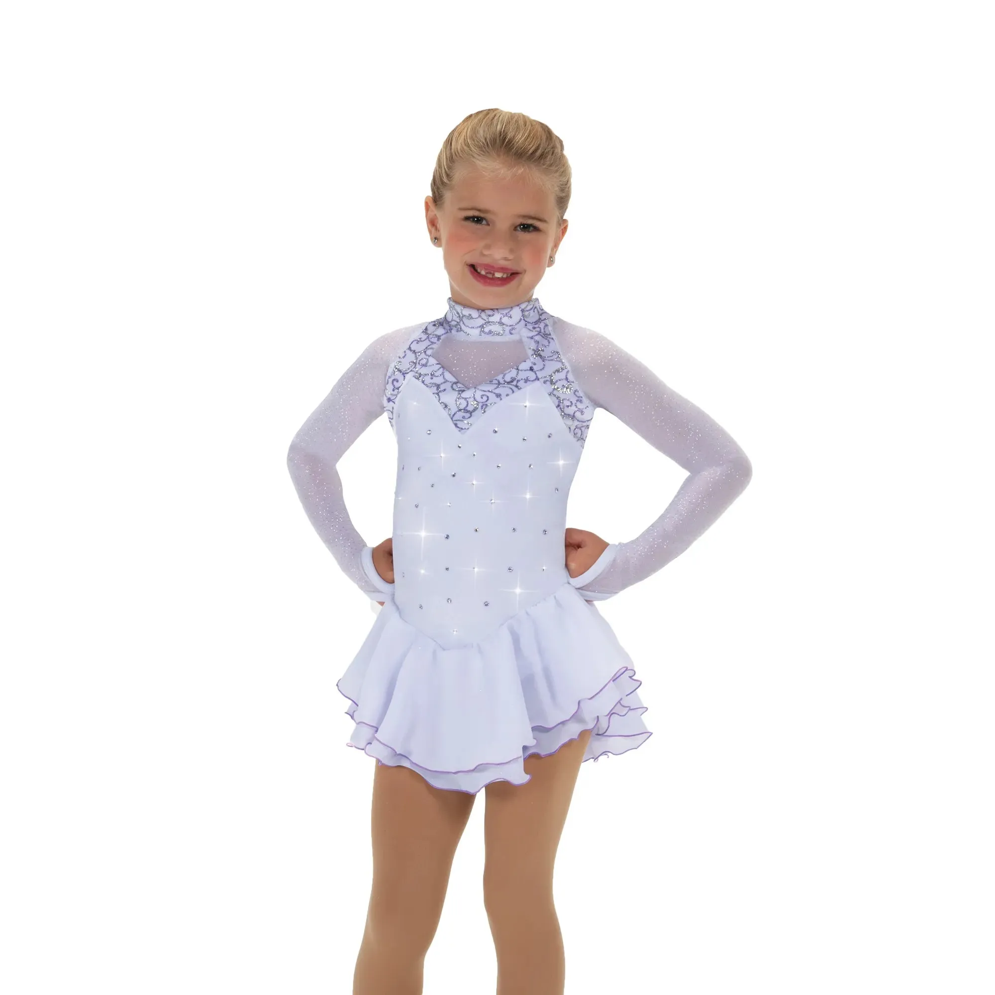 605 Figure Skating White Knight Dress - Snow White or Black Night