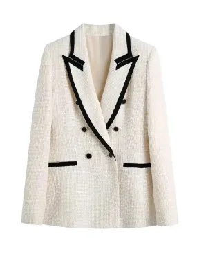 Alamea Statement Tweed Blazer in White