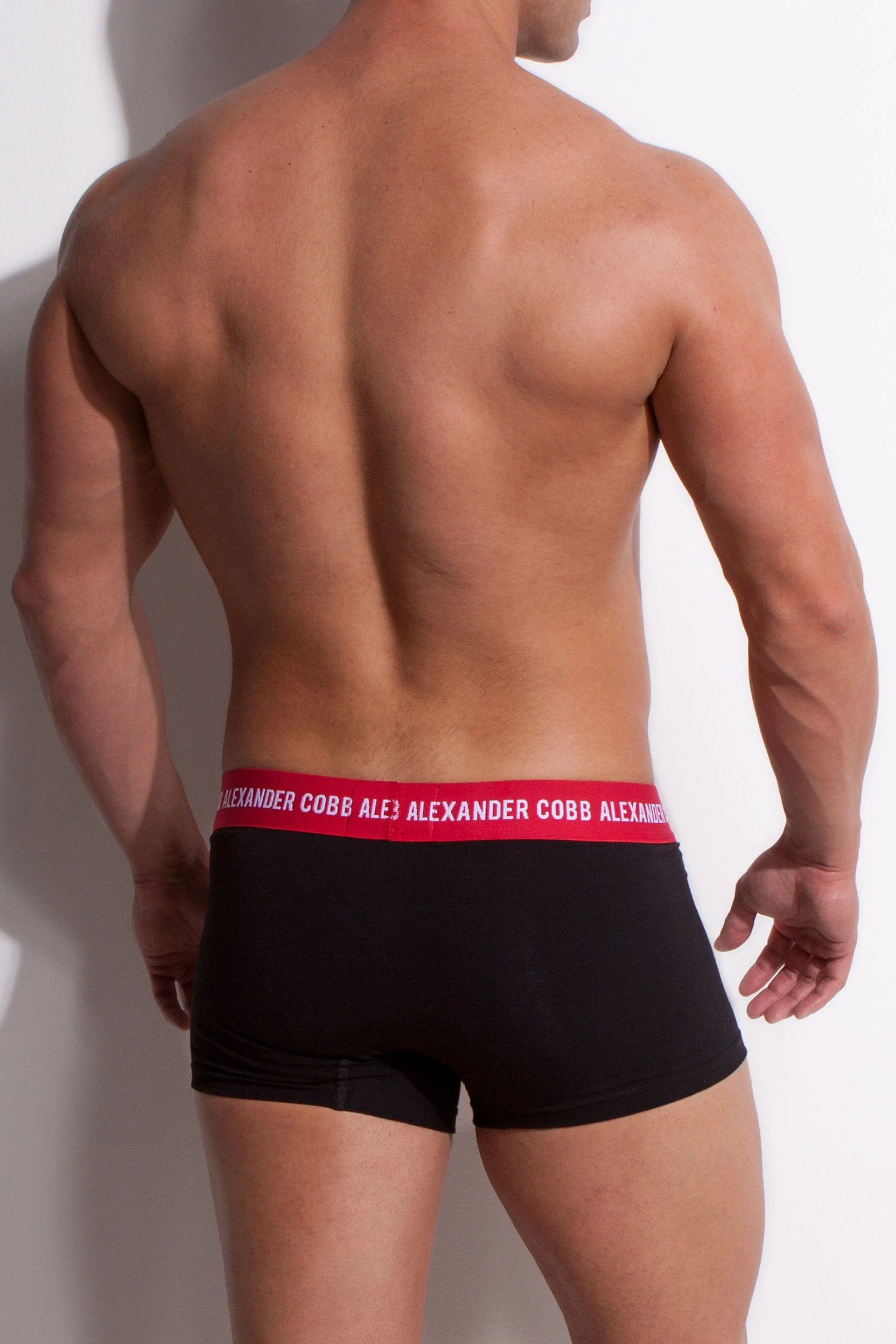 ALEXANDER COBB BOXER SHORT BLACK - RED