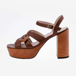 ANNA platform sandal - cuoio