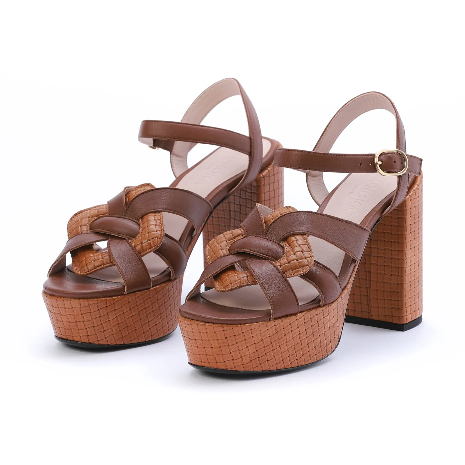 ANNA platform sandal - cuoio