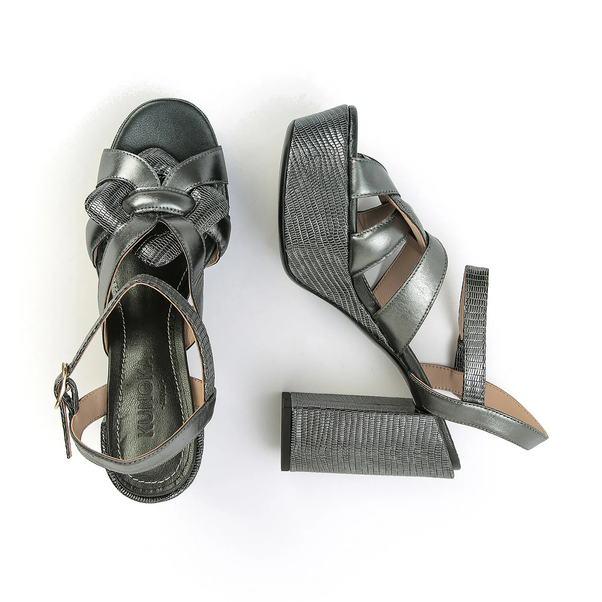 ANNA platform sandal - hematite