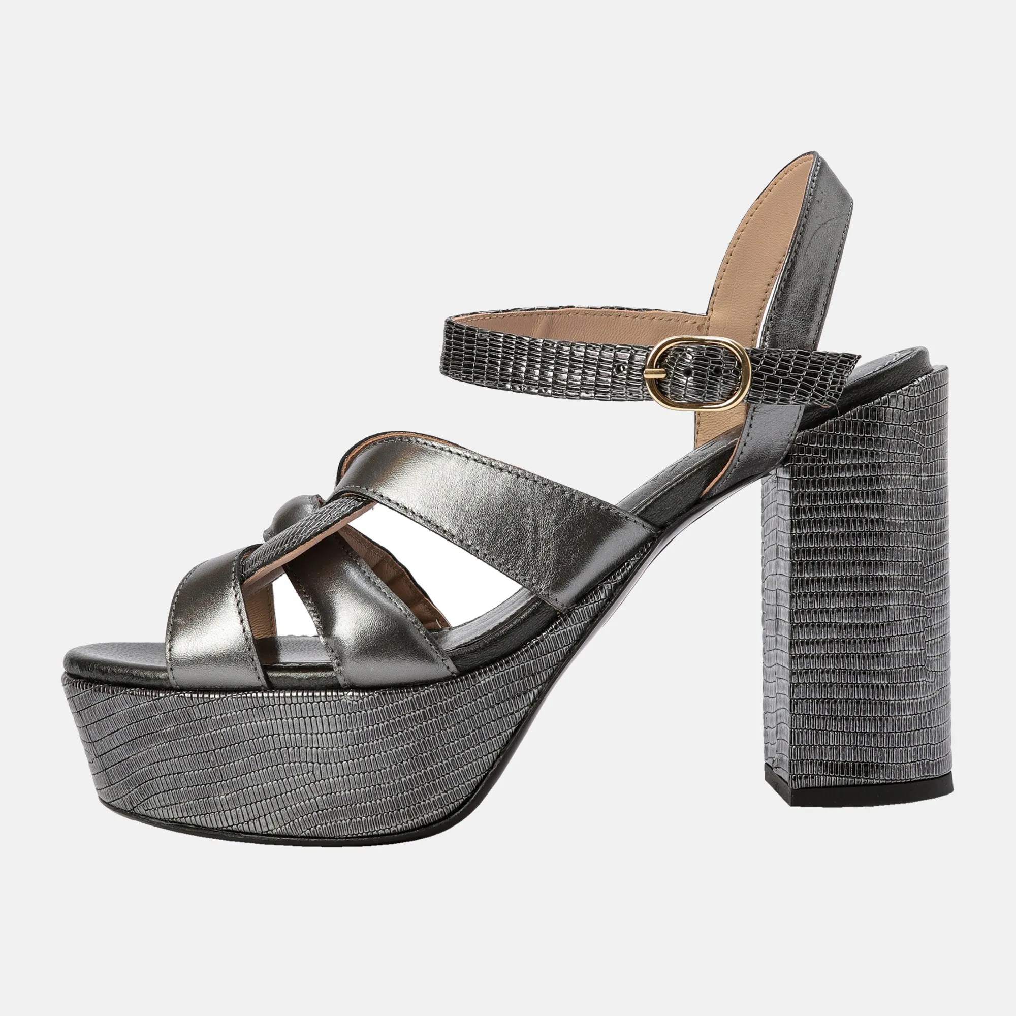 ANNA platform sandal - hematite