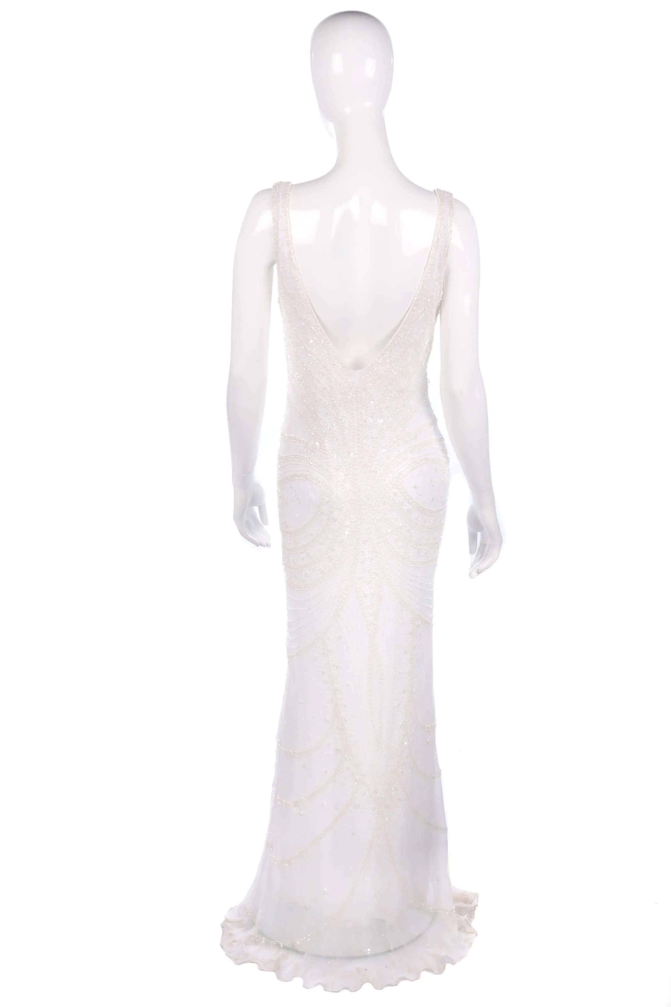 Anoushka Beaded Wedding Dress White Size 10