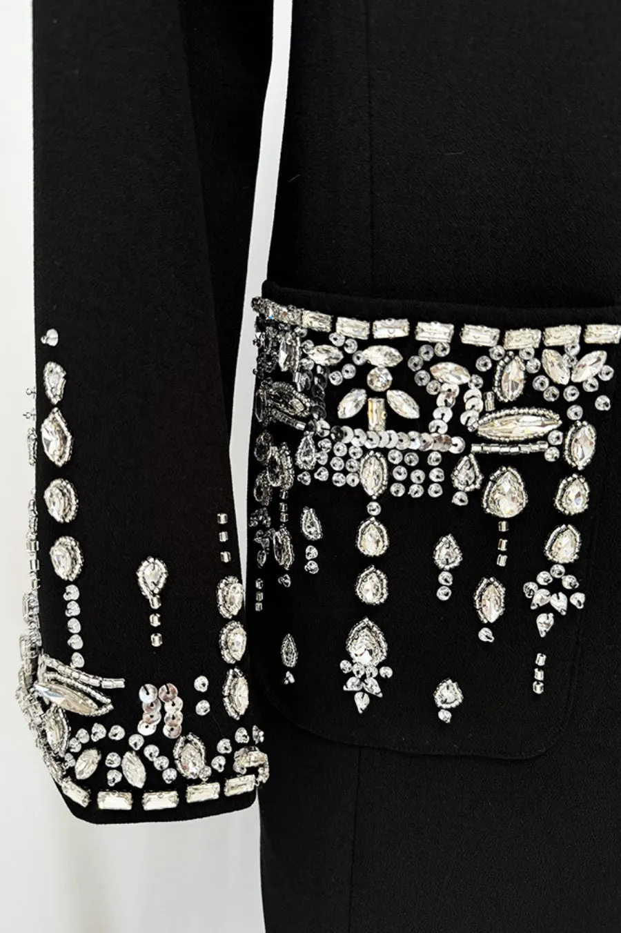 Aurora Crystal Embellished Blazer Maxi Dress