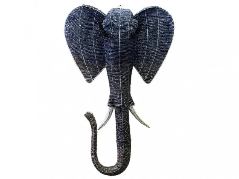 Beaded Elephant Trophy Head