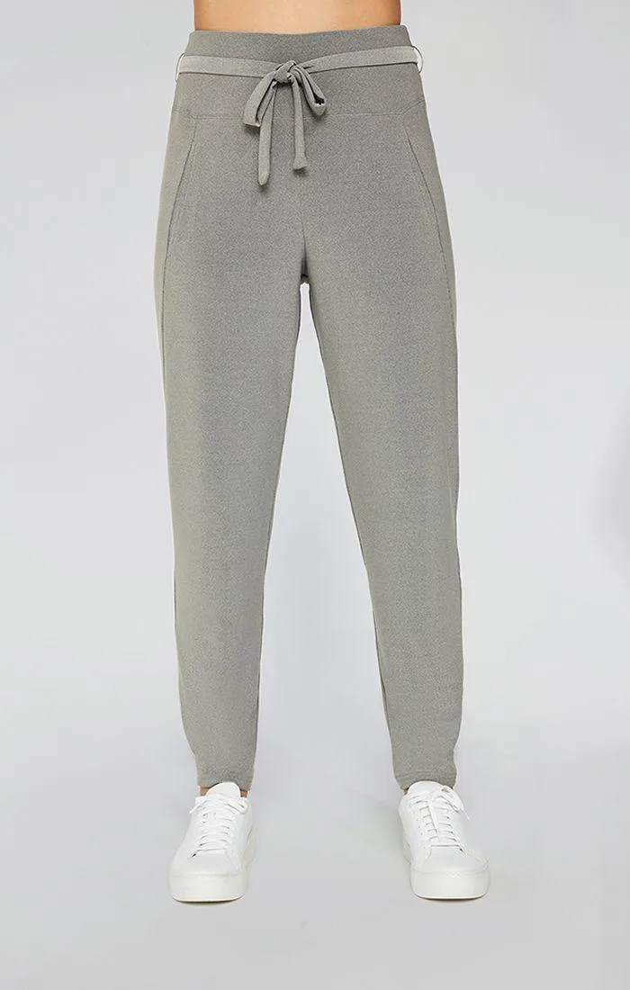 Belted Pleat Hem Jogger