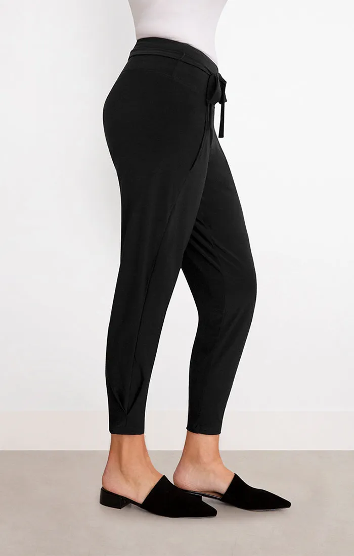 Belted Pleat Hem Jogger