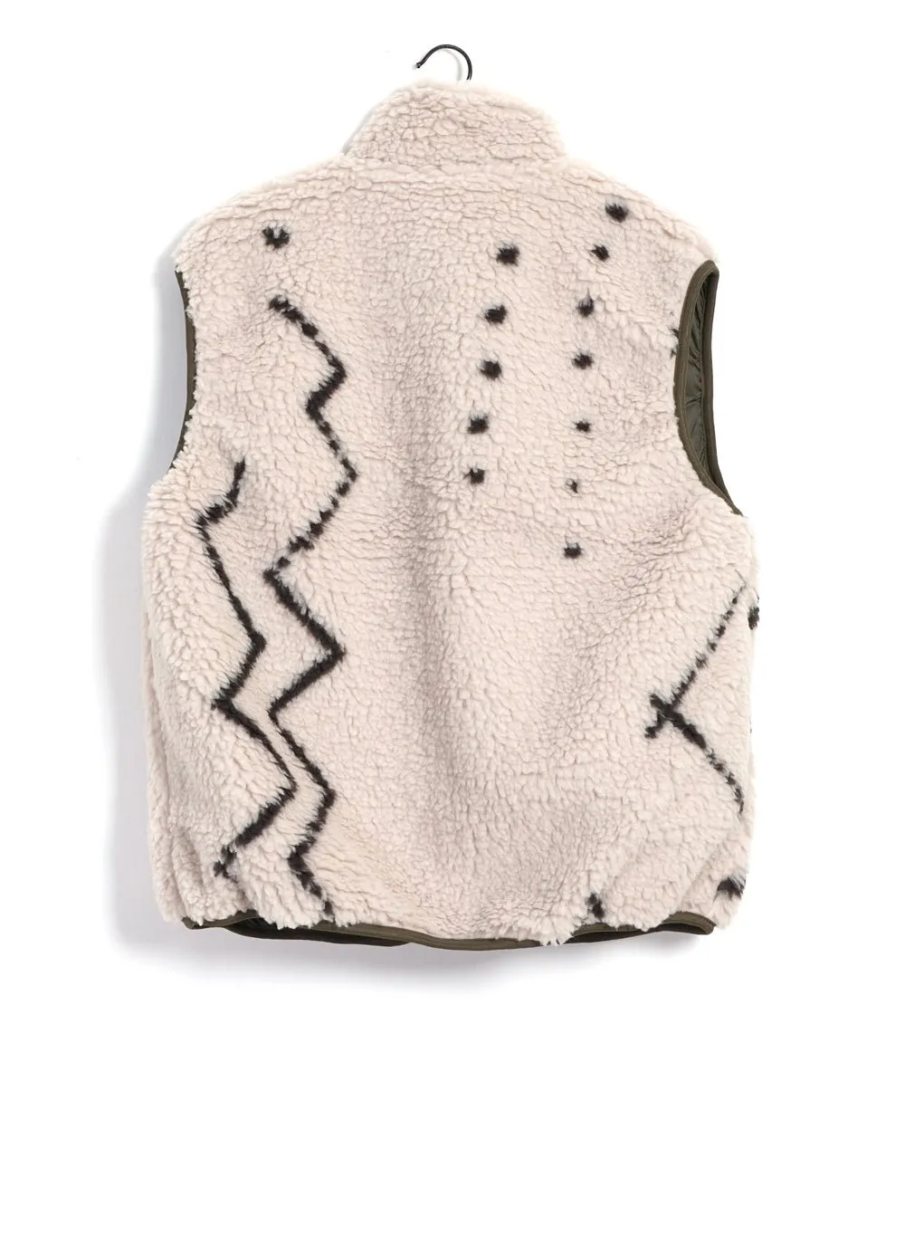 BENI OURAIN | Boa Fleece Reversible Vest | Ecru