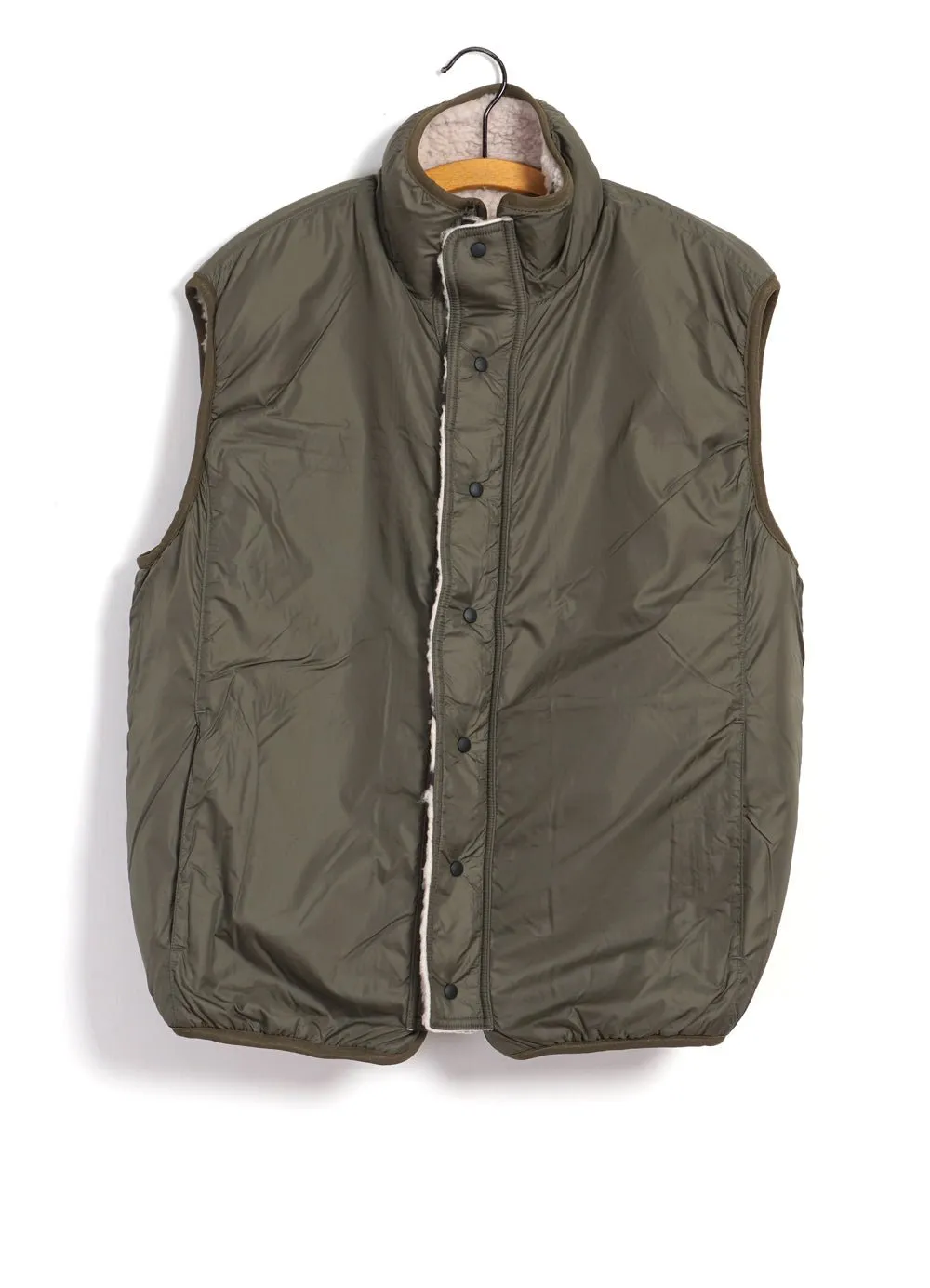 BENI OURAIN | Boa Fleece Reversible Vest | Ecru