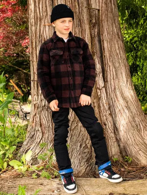 Big Boys Bowered Fleece Long Sleeve Shirt - Mahogany