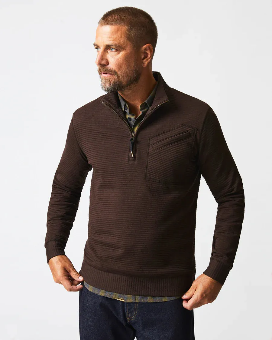 Billy Reid Quilted Quarter-Zip Mock Neck Sweater