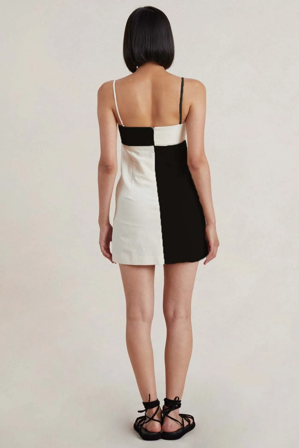 Black & White Color Block Mini Dress