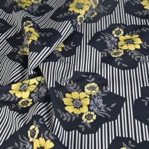 Black Floral Jacquard Fabric 95201