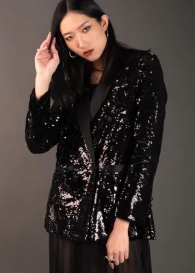 Black Sequin Blazer