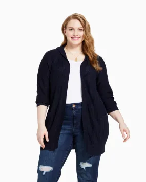 Blanche Elbow Patch Cardigan | Navy