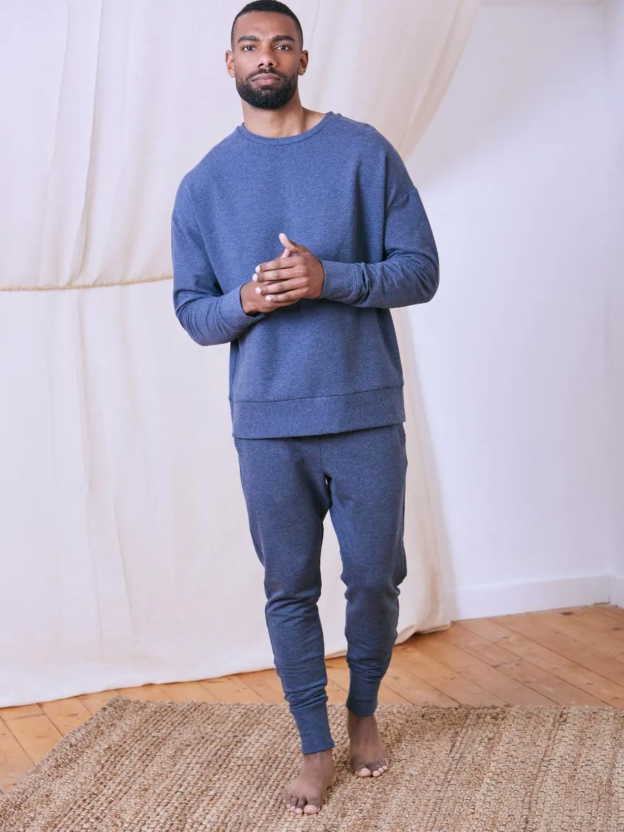 Blue Tencel Loungewear Sweater