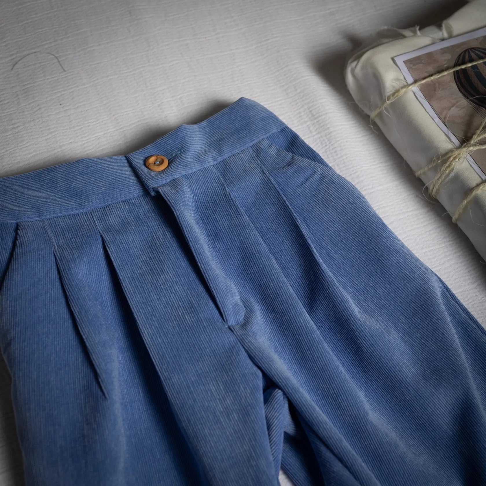 Bluish corduroy twill pants