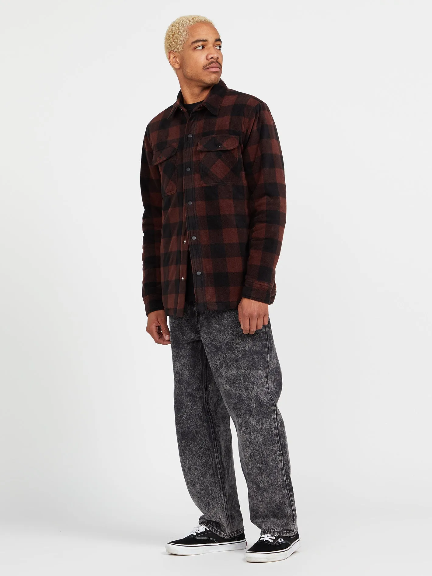 Bowered Fleece Over-shirt - MAHOGANY