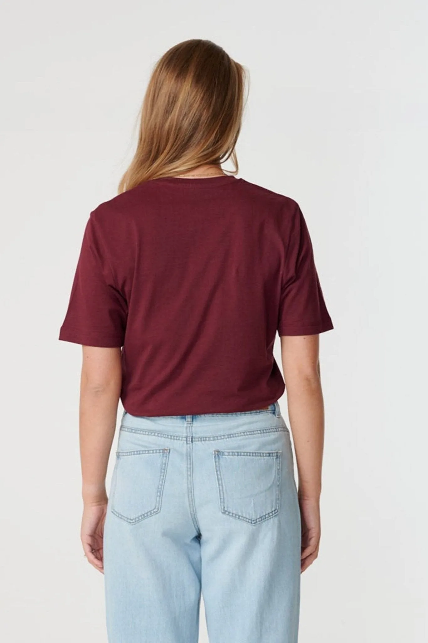 Boyfriend Tee - Burgundy red