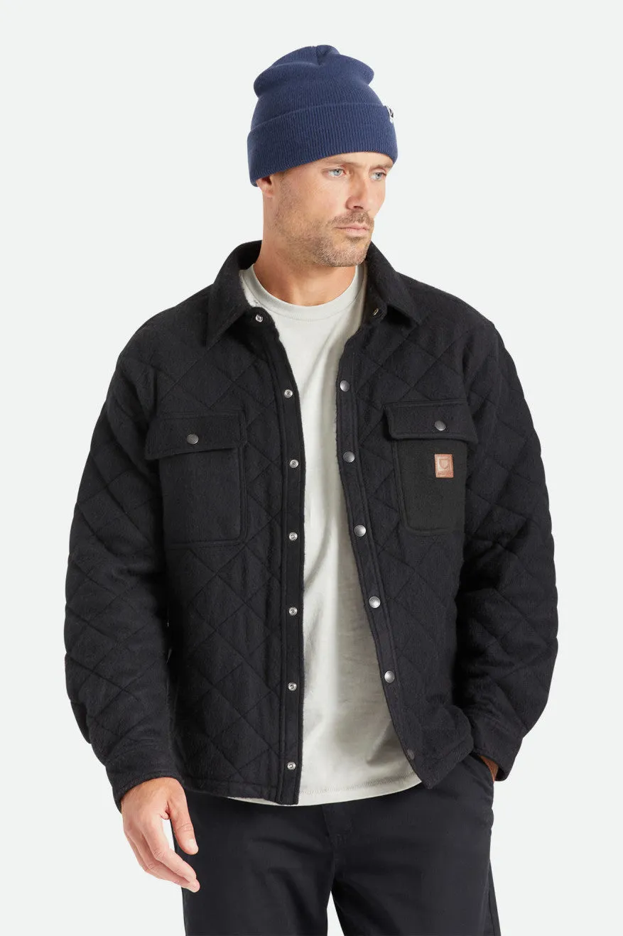 BRIXTON CASS QUILTED FLEECE JACKET BLACK