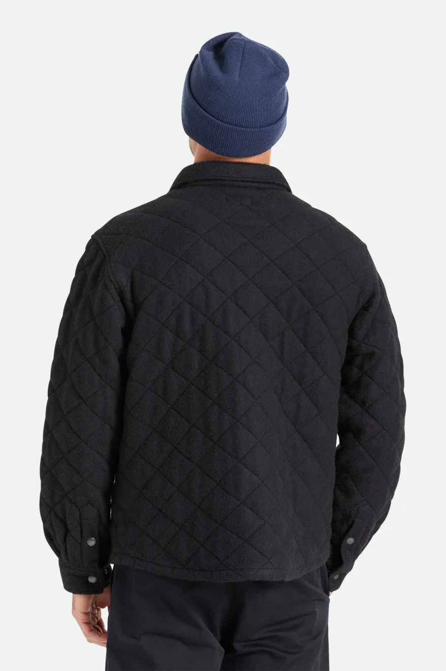 BRIXTON CASS QUILTED FLEECE JACKET BLACK