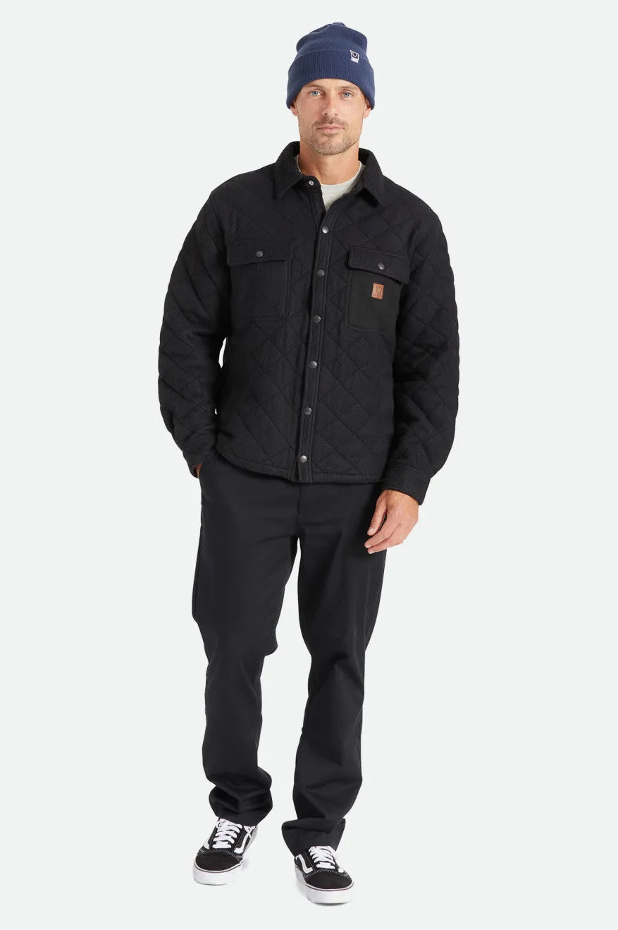 BRIXTON CASS QUILTED FLEECE JACKET BLACK