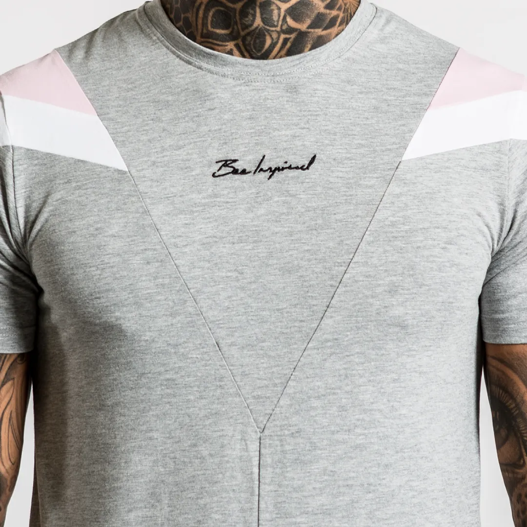 Brock Tee - Grey/White/Pink