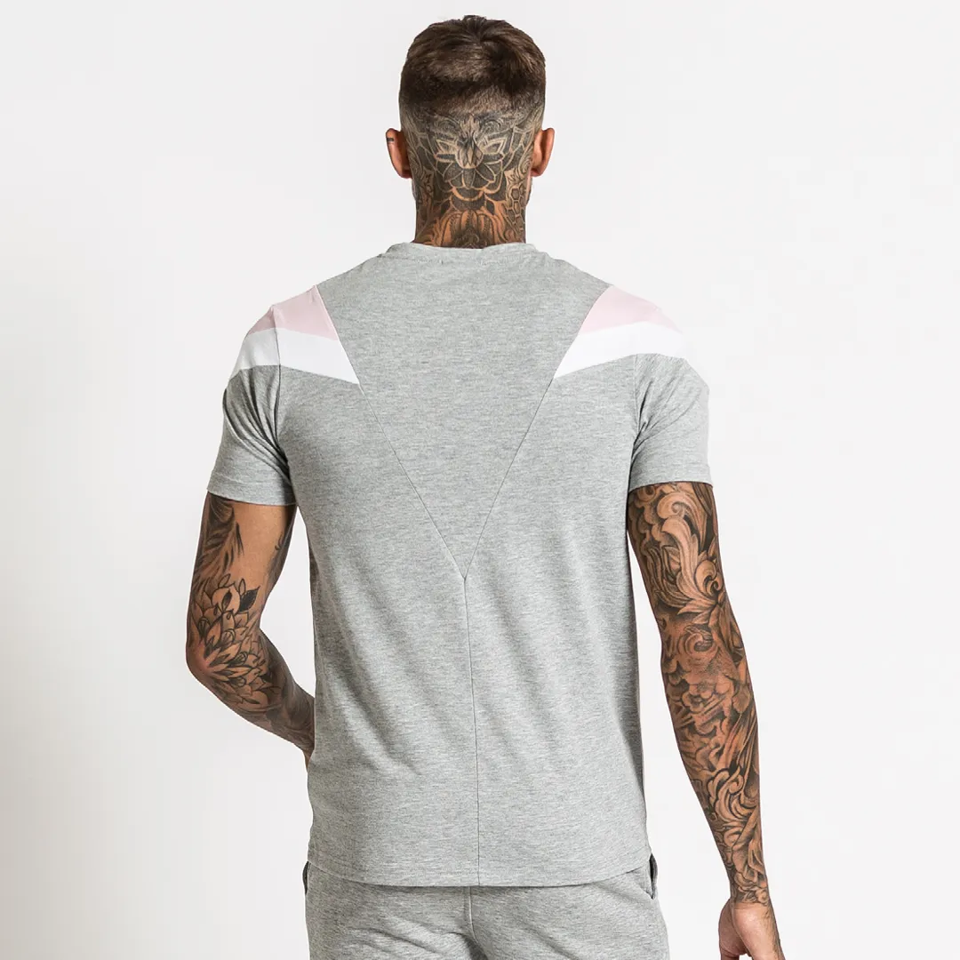 Brock Tee - Grey/White/Pink