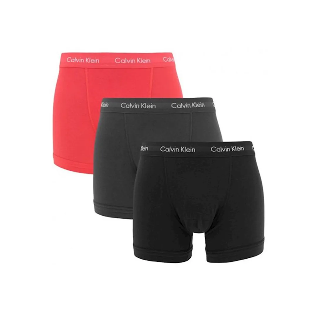 Calvin Klein Modern Cotton Stretch 3 Pack Black/Red Trunks