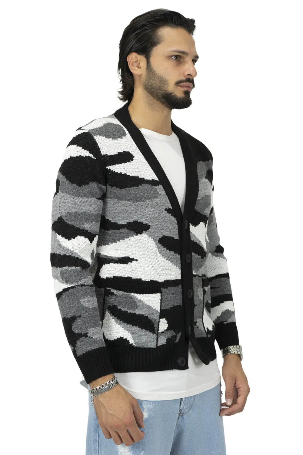 Cardigan Maglione Uomo Camouflage Art. Mg93