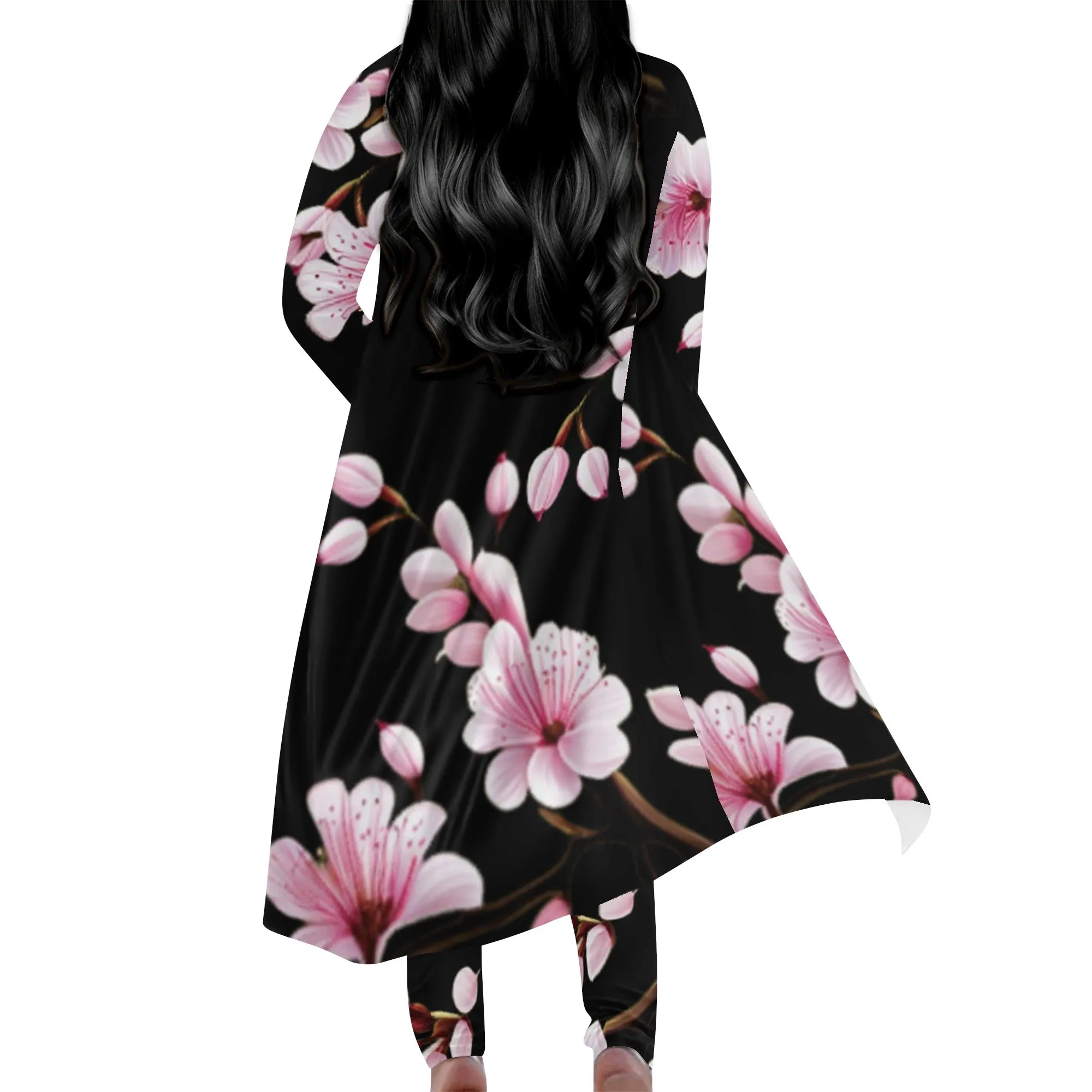 Cherry Blossom Womens Long Sleeve Cardigan and Leggings 2pcs - 4 colors