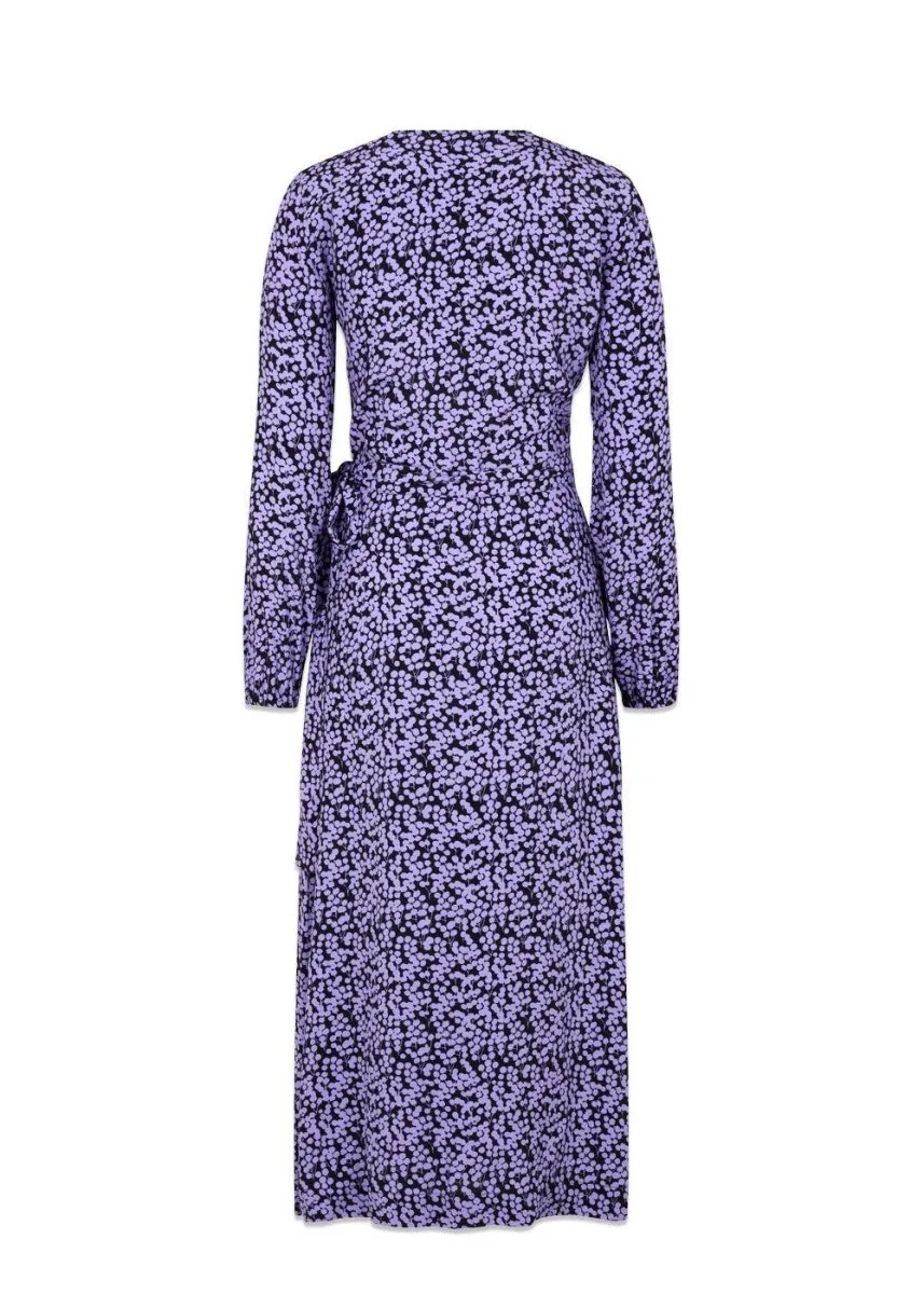 ChesliMD print wrap dress - Purple Flower Buds