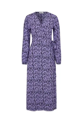 ChesliMD print wrap dress - Purple Flower Buds