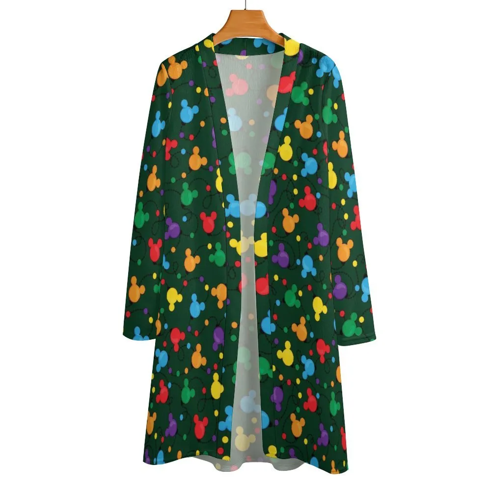 Christmas Lights Women's Mid-Length Cardigan