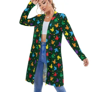 Christmas Lights Women's Mid-Length Cardigan