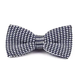 Classy Men Knitted Bow Tie Blue/White