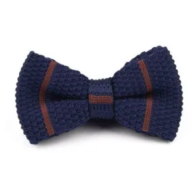 Classy Men Knitted Bow Tie Navy/Brown