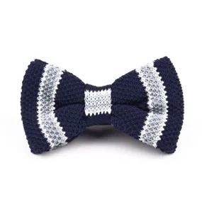 Classy Men Knitted Bow Tie Navy/Grey