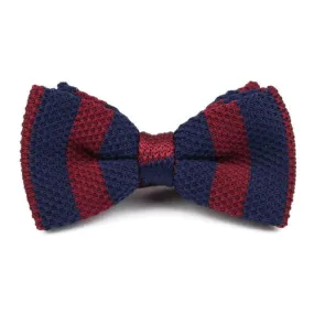 Classy Men Knitted Bow Tie Navy/Red