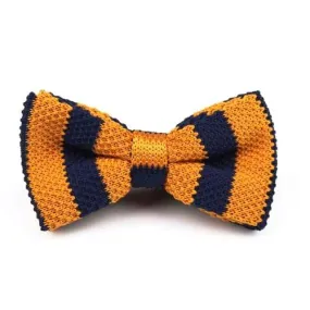 Classy Men Knitted Bow Tie Navy/Yellow