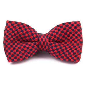 Classy Men Knitted Bow Tie Red/Navy