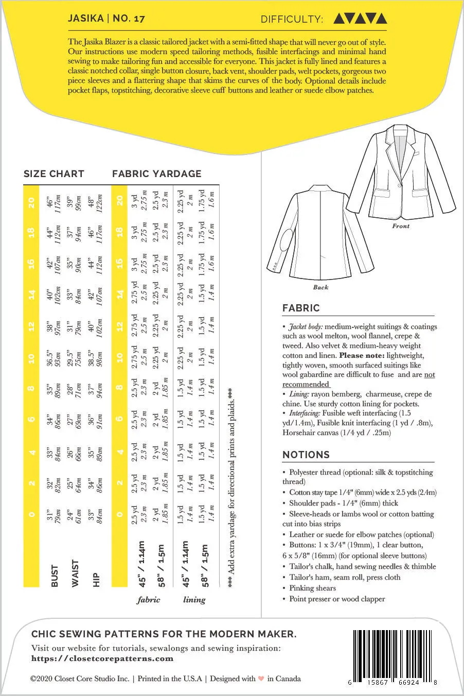 Closet Core Patterns | Jasika Blazer