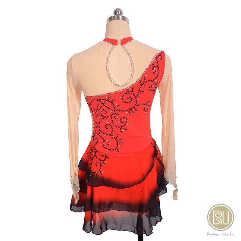 Competition Skating Dress Spanish Theme Black Red Size Small