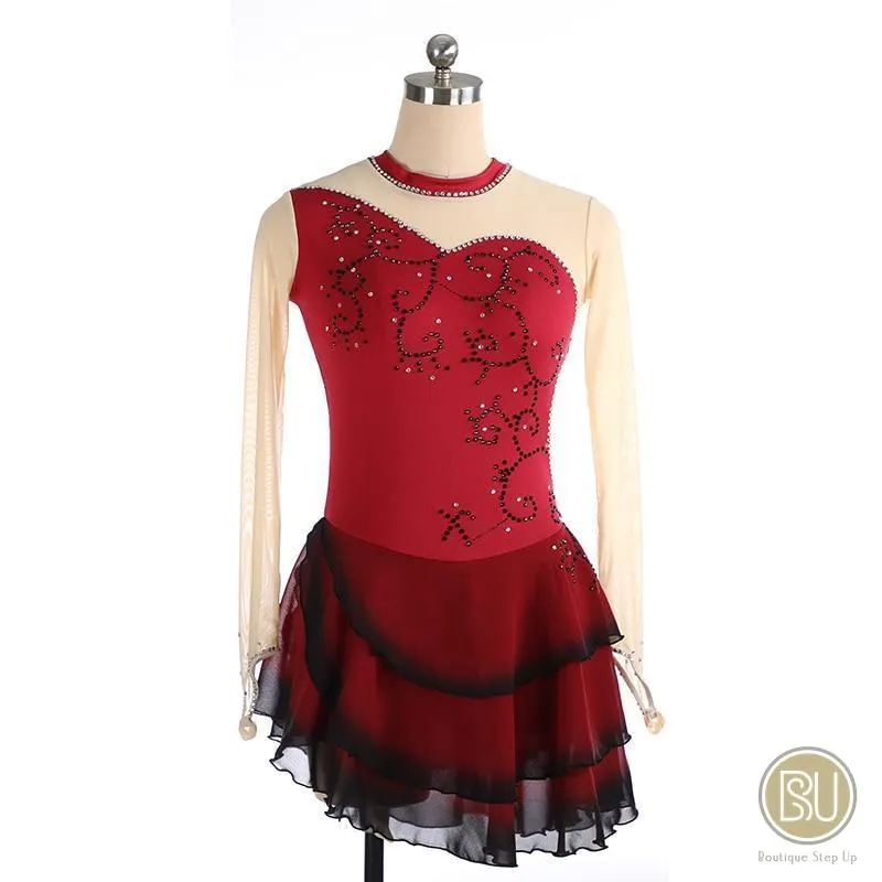 Competition Skating Dress Spanish Theme Black Red Size Small