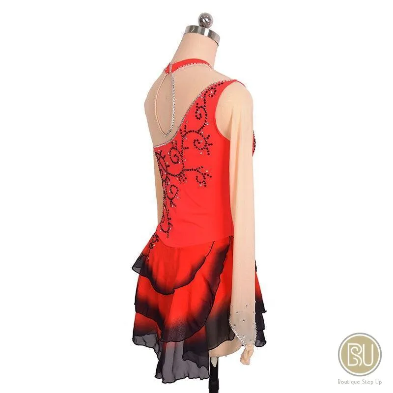 Competition Skating Dress Spanish Theme Black Red Size Small